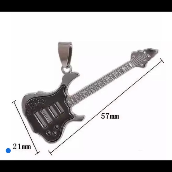 Stainless Steel Plating Rock Guitar Necklace Copper Titanium Stainless Steel - Picture 6 of 10
